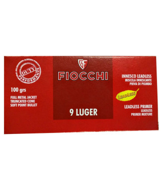Munición FIOCCHI - 9mm. Para. - 100 grains - SJSP LeadLess