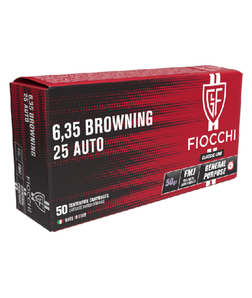 Munición FIOCCHI Classic - 6.35 BROW. - 50 grains - FMJ