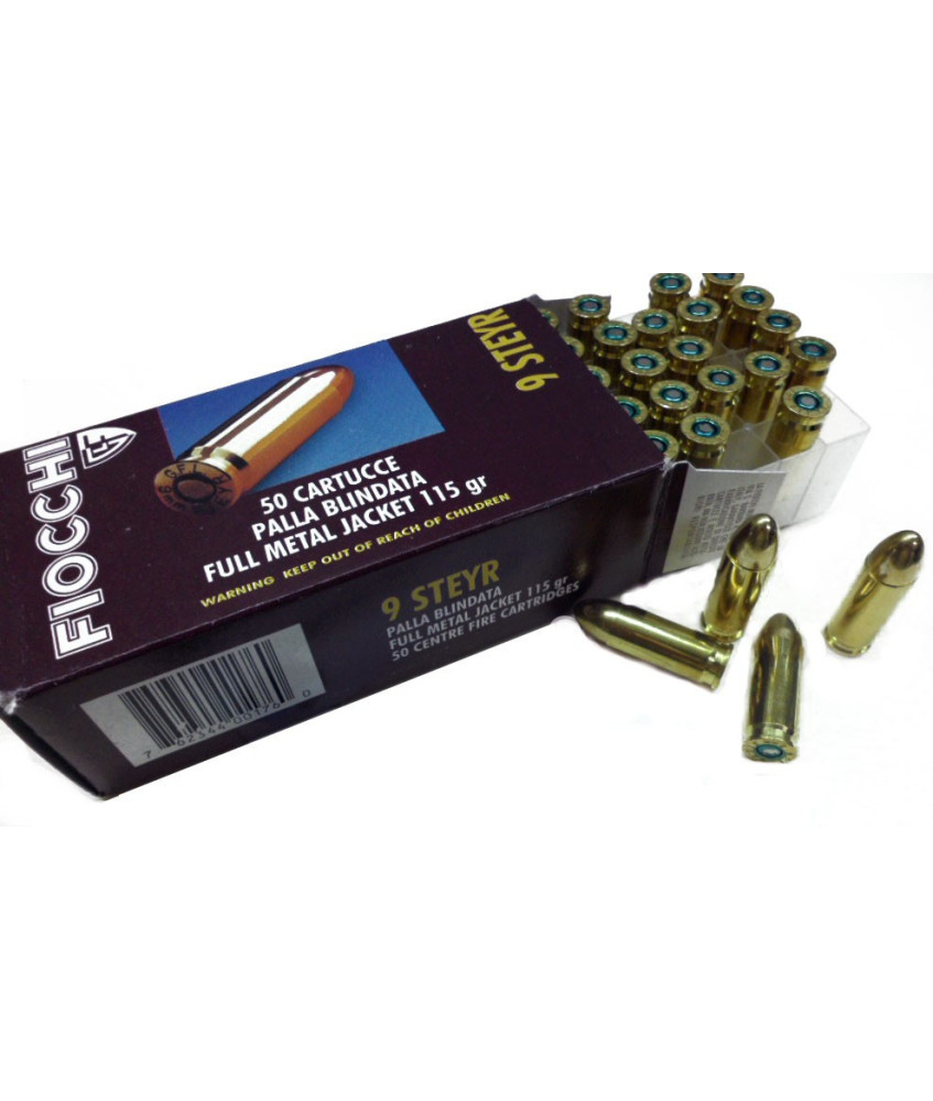Munición FIOCCHI - 9mm. STEYR - 115 grains - FMJ