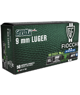 Munición FIOCCHI Top Defence GREEN MAMBA - 9mm. Para. - 93 grains - EMB