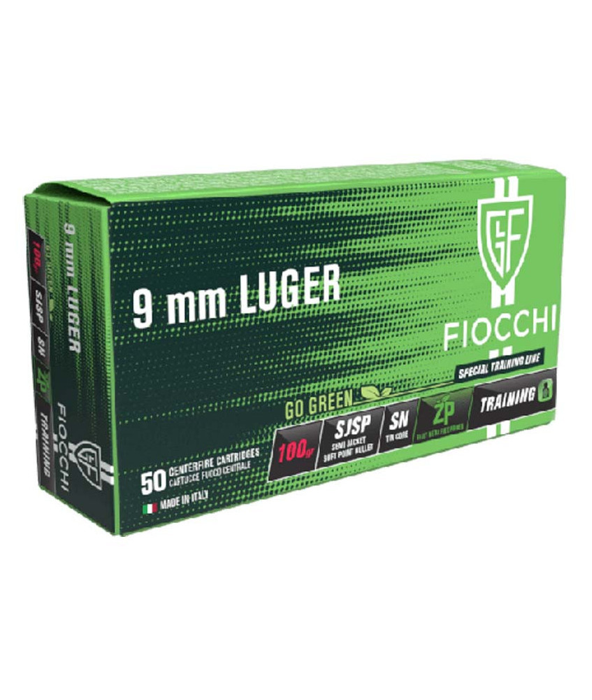 Munición FIOCCHI SN ZP - 9mm. Para. - 100 grains