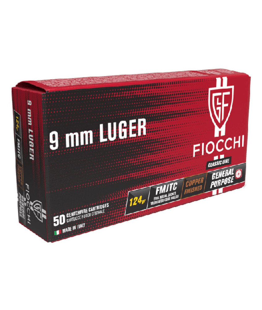 Munición FIOCCHI Classic - 9mm. Para. - 124 grains - FMJTC