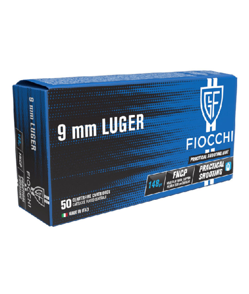 Munición FIOCCHI Practical Shooting - 9mm. Para. - 148 grains - punta de plomo