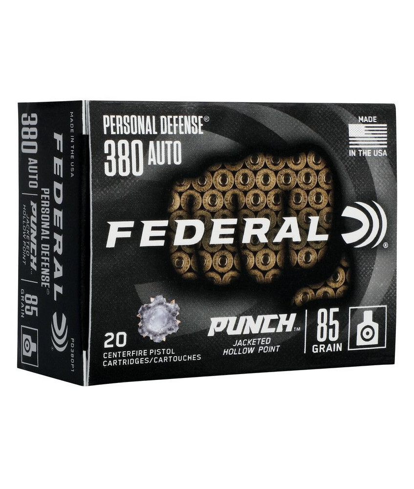 Munición FEDERAL Personal Defense Punch - 9mm. corto - 85 grains - JHP