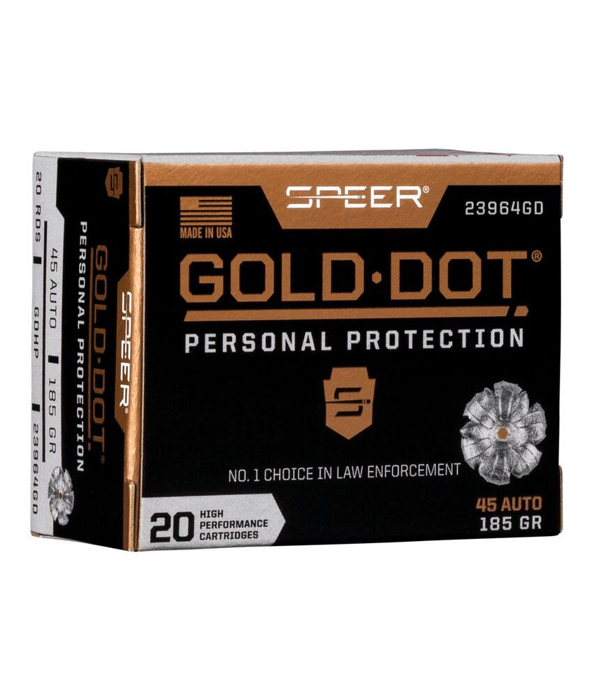 Munición SPEER Gold Dot - 45 ACP - 185 grains - GDHP