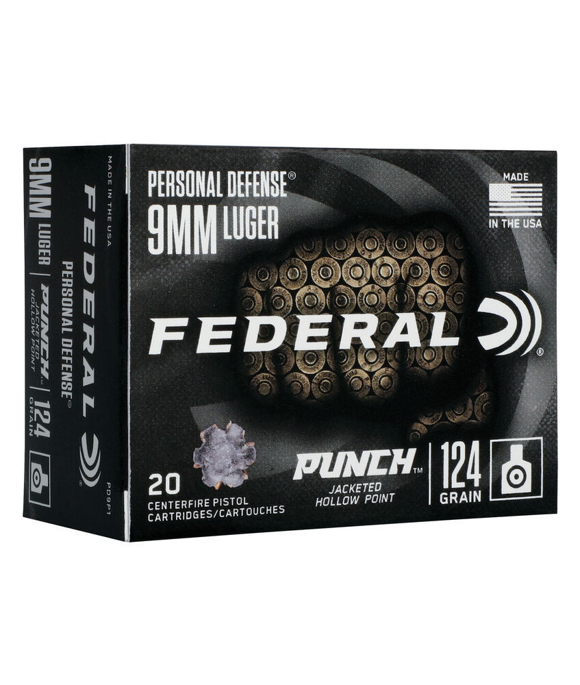 Munición FEDERAL Personal Defense Punch - 9mm. Para. - 124 grains - JHP