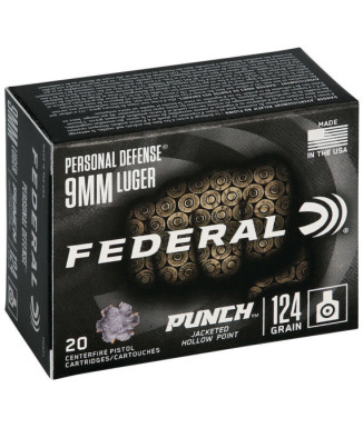 Munición FEDERAL Personal Defense Punch - 9mm. Para. - 124 grains - JHP