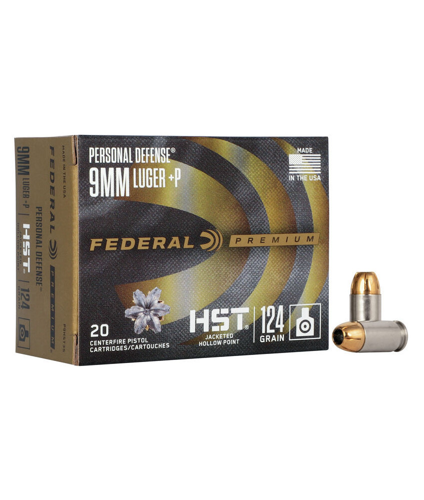 Munición FEDERAL Personal Defense HST - 9mm. +P - 124 grains - JHP