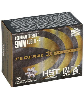 Munición FEDERAL Personal Defense HST - 9mm. +P - 124 grains - JHP