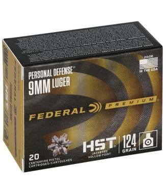 Munición FEDERAL Personal Defense HST - 9mm. - 124 grains - JHP