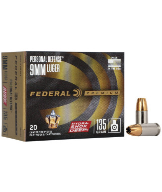 Munición FEDERAL Personal Defense Hydra-Shok Deep - 9mm. - 135 grains - JHP