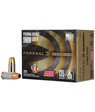 Munición FEDERAL Personal Defense Hydra-Shok Deep - 9mm. - 135 grains - JHP
