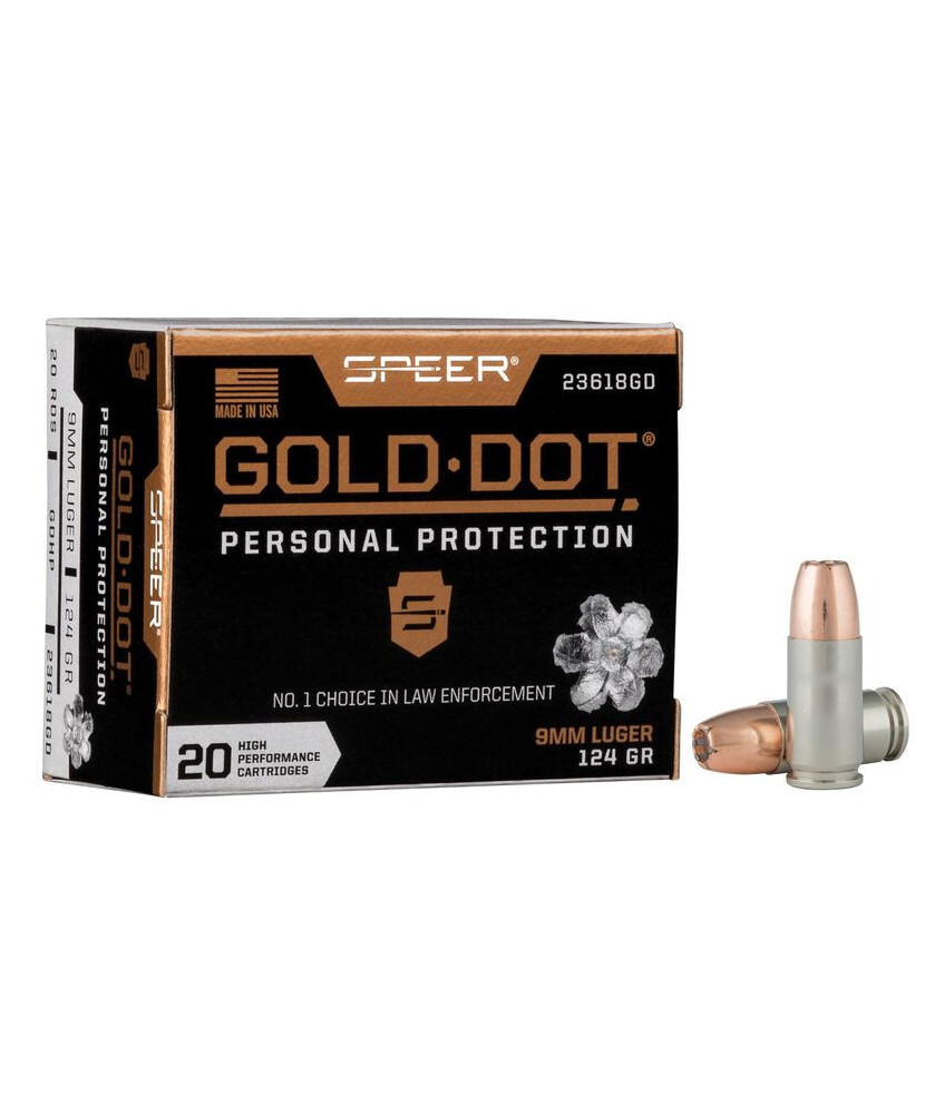 Munición SPEER Gold Dot - 9mm. - 124 grains - GDHP