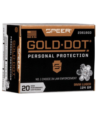 Munición SPEER Gold Dot - 9mm. - 124 grains - GDHP