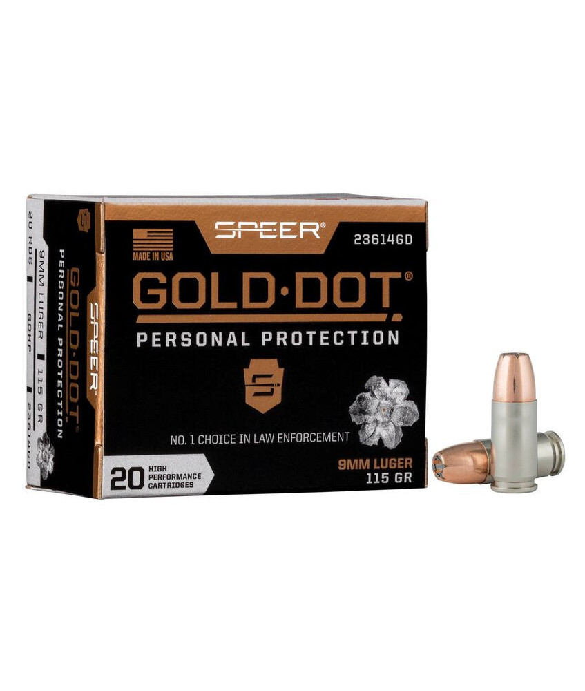 Munición SPEER Gold Dot - 9mm. - 115 grains - GDHP