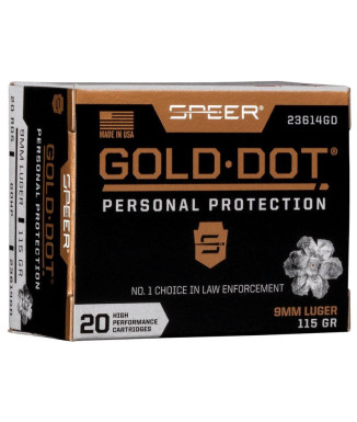Munición SPEER Gold Dot - 9mm. - 115 grains - GDHP