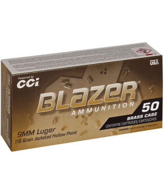 Munición CCI Blazer Brass  - 9mm. - 115 grains - JHP