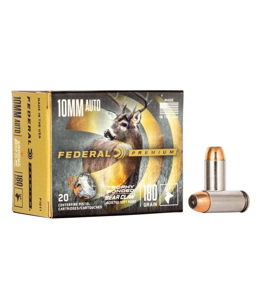 Munición metálica FEDERAL Trophy Bonded Bear Claw - 10mm. Auto - 180 grains - JSP