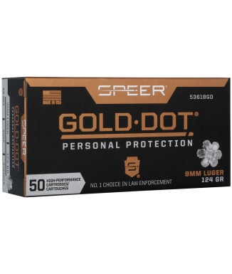 Munición SPEER Gold Dot - 9mm. - 124 grains - GDHP