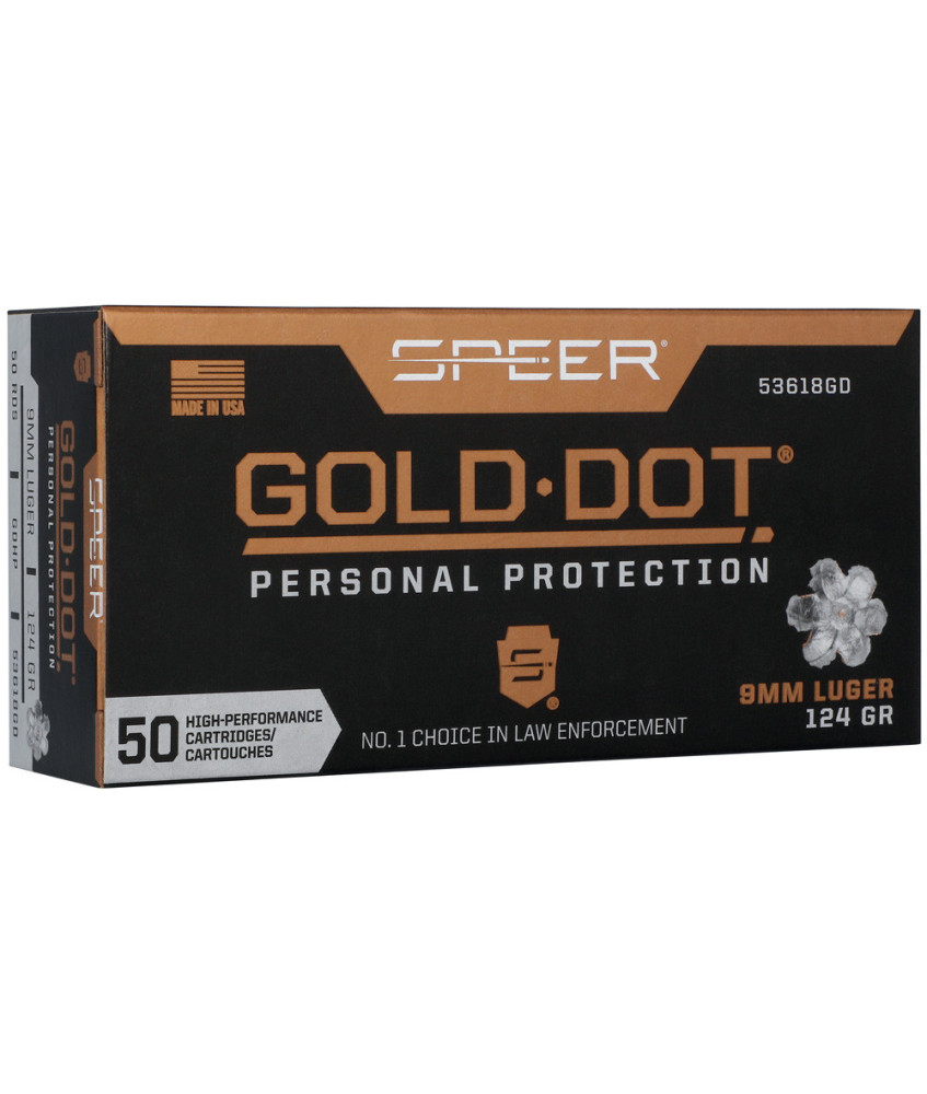 Munición SPEER Gold Dot - 9mm. - 124 grains - GDHP