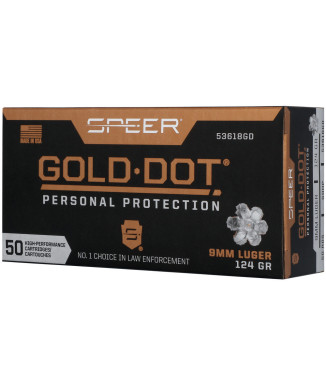 Munición SPEER Gold Dot - 9mm. - 124 grains - GDHP