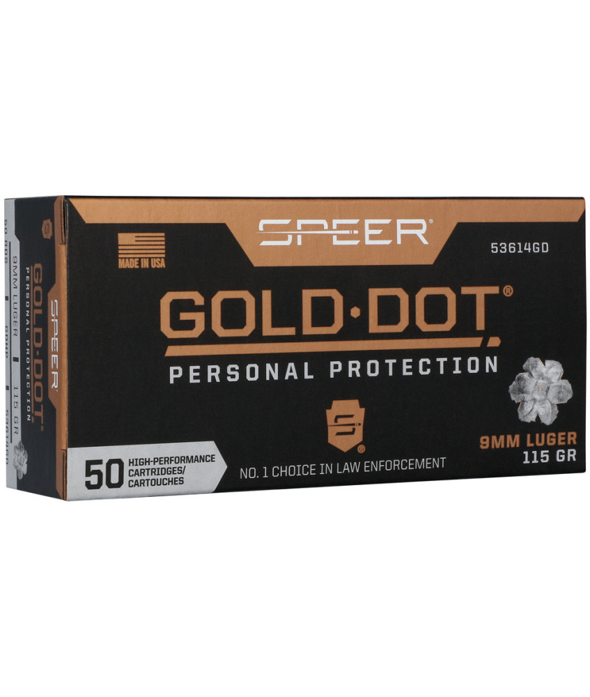 Munición SPEER Gold Dot - 9mm. - 115 grains - GDHP
