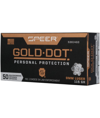 Munición SPEER Gold Dot - 9mm. - 115 grains - GDHP