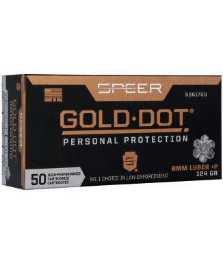 Munición SPEER Gold Dot - 9mm. +P - 124 grains - GDHP