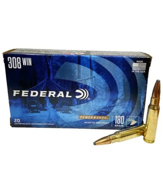 Munición metálica FEDERAL Power-Shok - 308 Win. - 180 grains - SP