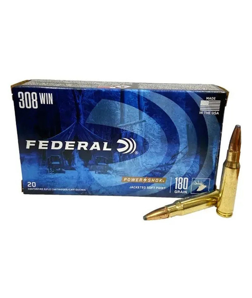 Munición metálica FEDERAL Power-Shok - 308 Win. - 180 grains - SP