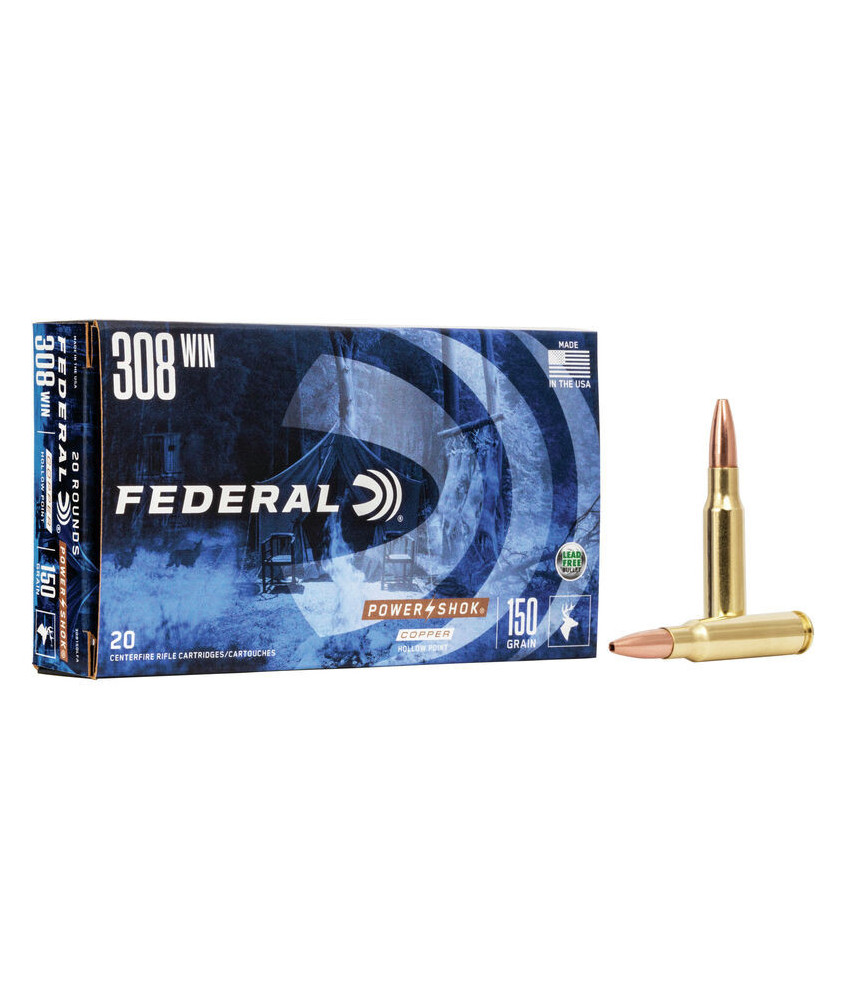 Munición metálica FEDERAL Power-Shok Copper - 308 Win. - 150 grains - HP