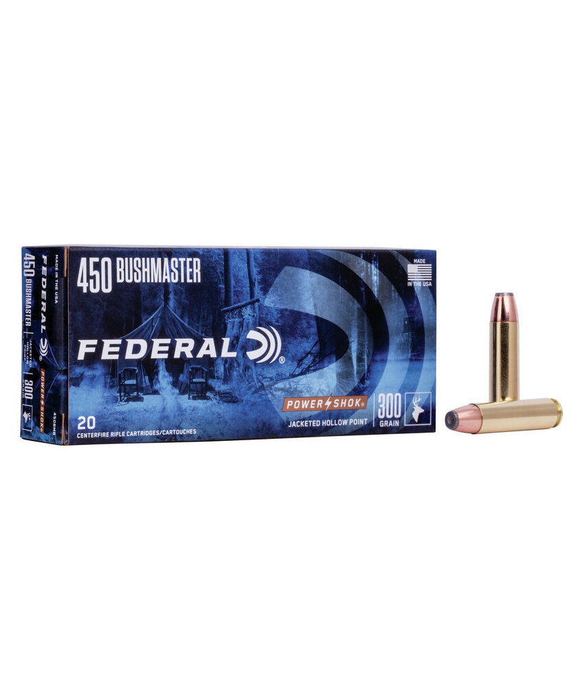 Munición metálica FEDERAL Power-Shok - 450 Bushmaster - 300 grains - SP