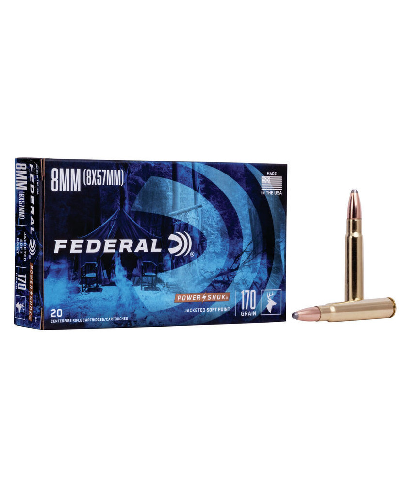 Munición metálica FEDERAL Power-Shok - 8mm. Mauser - 170 grains - SP