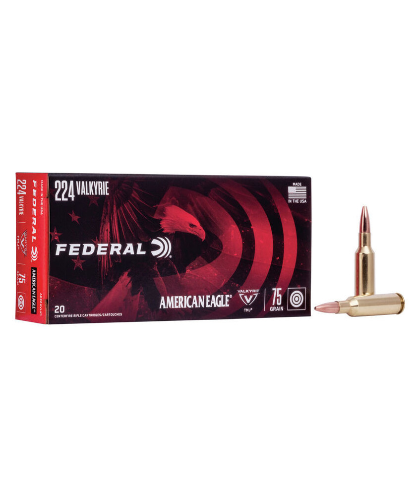 Munición metálica FEDERAL American Eagle - 224 Valkyrie - 75 grains - FMJ