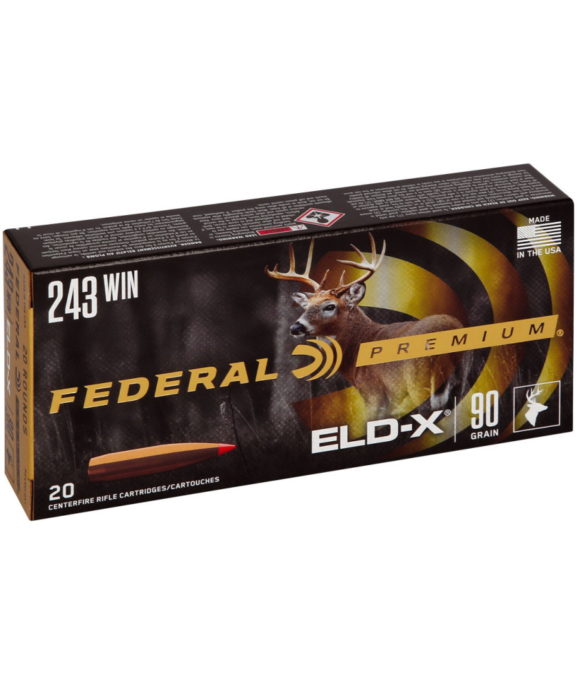 Munición metálica FEDERAL Hornady ELD-X - 243 Win. - 90 grains