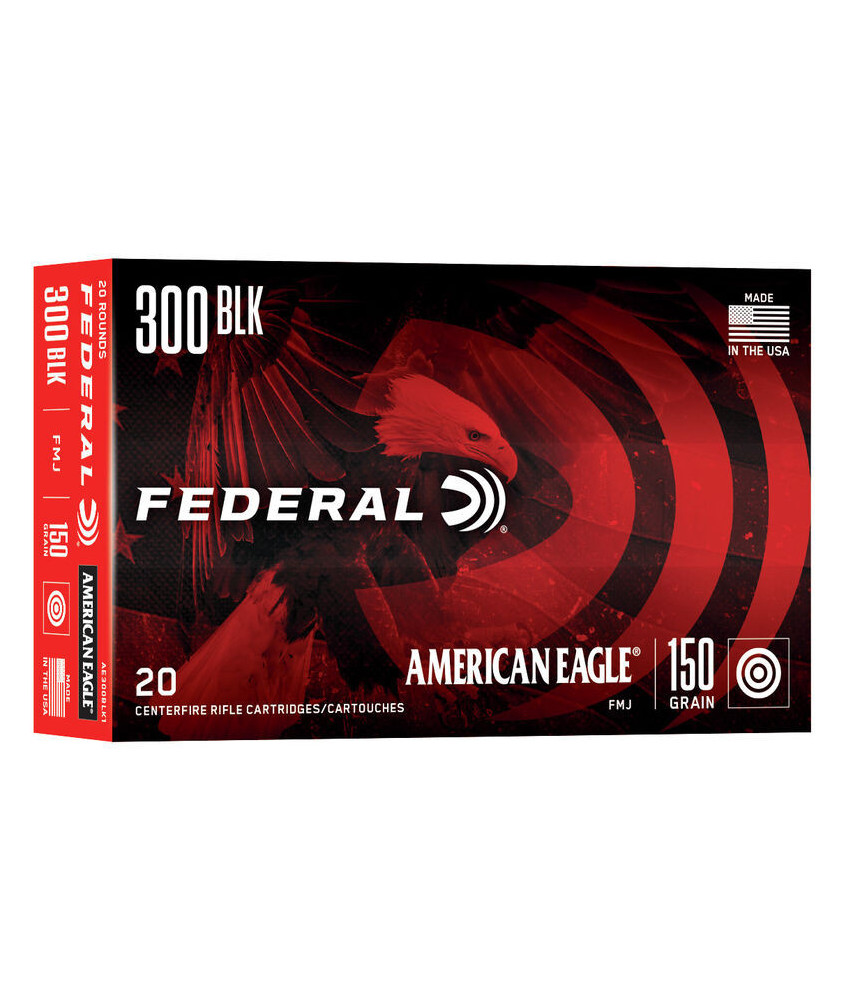 Munición metálica FEDERAL American Eagle - 300 AAC Blk - 150 grains - FMJ