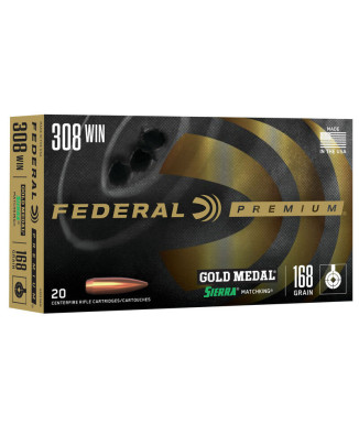 Munición metálica FEDERAL Gold Medal Sierra MatchKing - 308 Win. - 168 grains