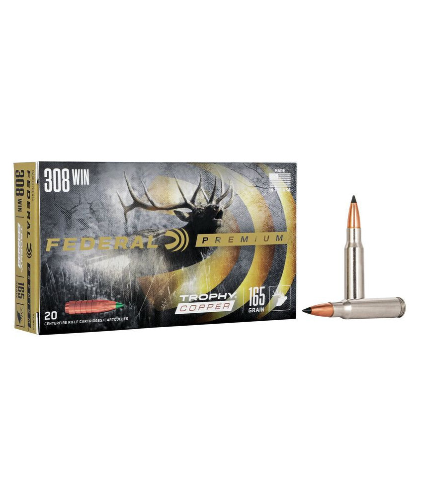 Munición metálica FEDERAL Trophy Copper - 308 Win. - 165 grains
