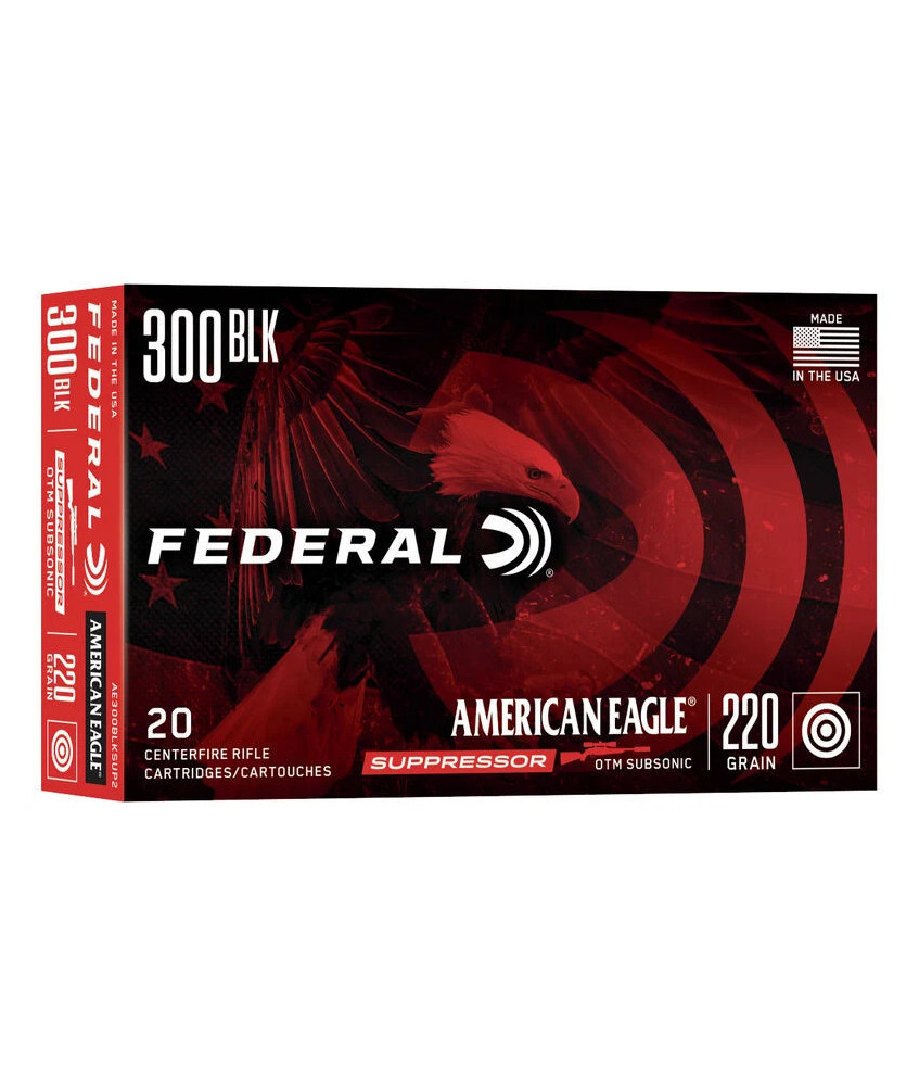 Munición metálica FEDERAL American Eagle - 300 AAC Blk - 220 grains - OTM