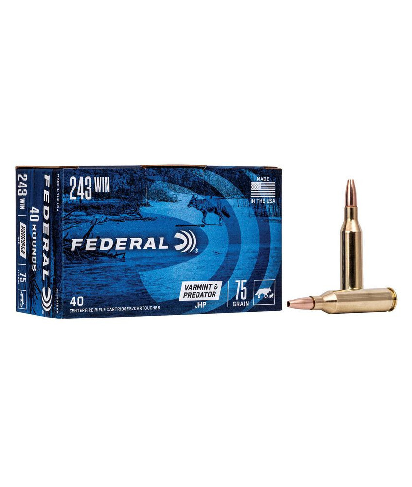 Munición metálica FEDERAL Varmint & Predator - 243 Win. - 75 grains - JHP