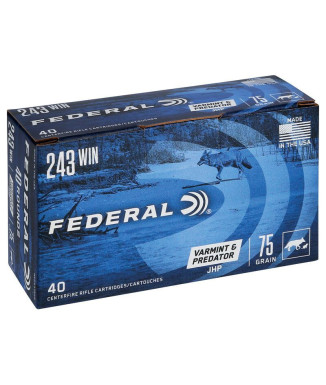 Munición metálica FEDERAL Varmint & Predator - 243 Win. - 75 grains - JHP