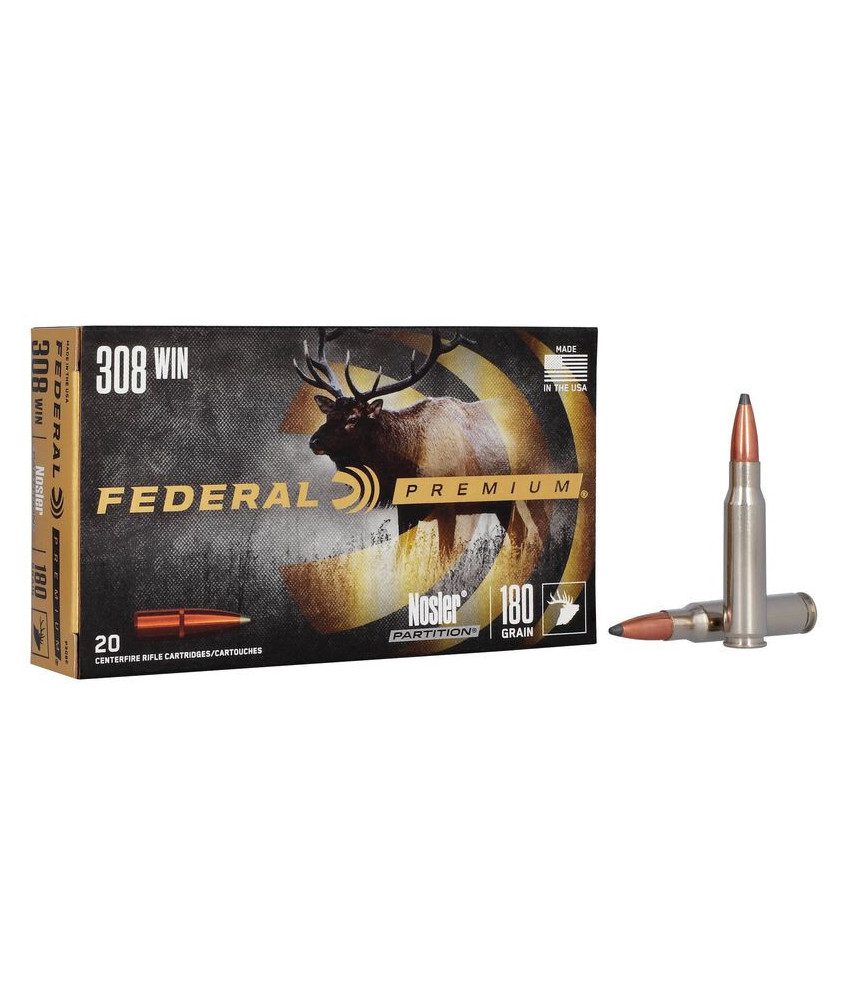 Munición metálica FEDERAL Nosler Partition - 308 Win. - 180 grains