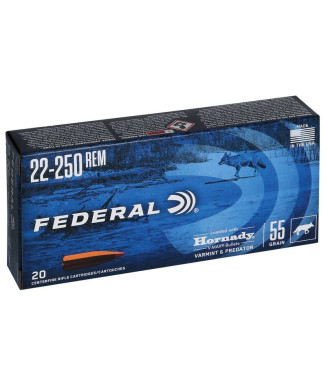 Munición metálica FEDERAL Varmint & Predator Hornady V-Max - 22-250 Rem. - 55 grains