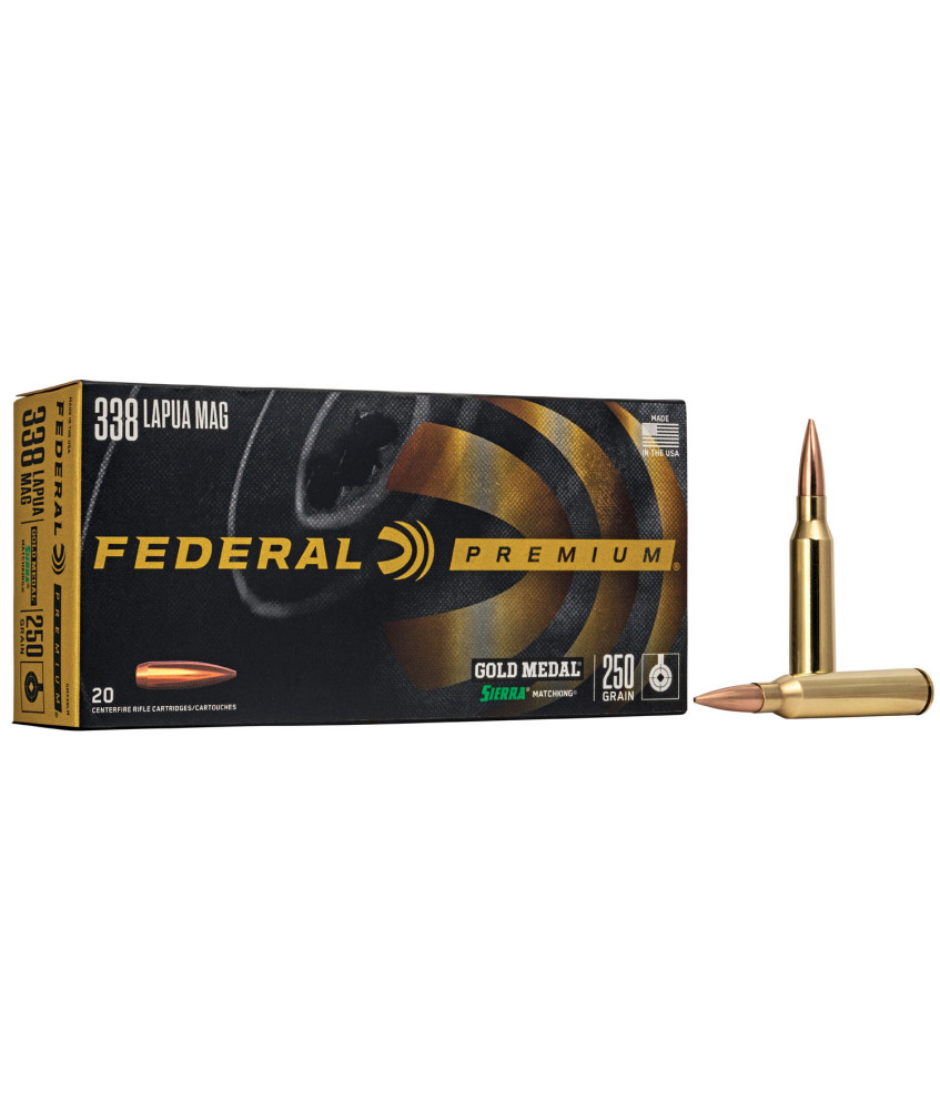 Munición metálica FEDERAL Gold Medal Sierra MatchKing - 338 Lapua Mag. - 250 grains