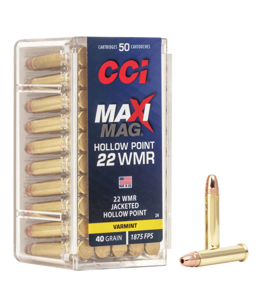 Munición CCI Maxi-Mag - .22 WMR - 40 grains - JHP