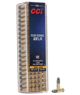Munición CCI Sub-Sonic - .22 LR - 40 grains - LHP