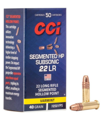 Munición CCI Segmented Subsonic HP - .22 LR - 40 grains -...