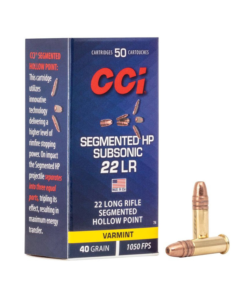 Munición CCI Segmented Subsonic HP - .22 LR - 40 grains - SHP