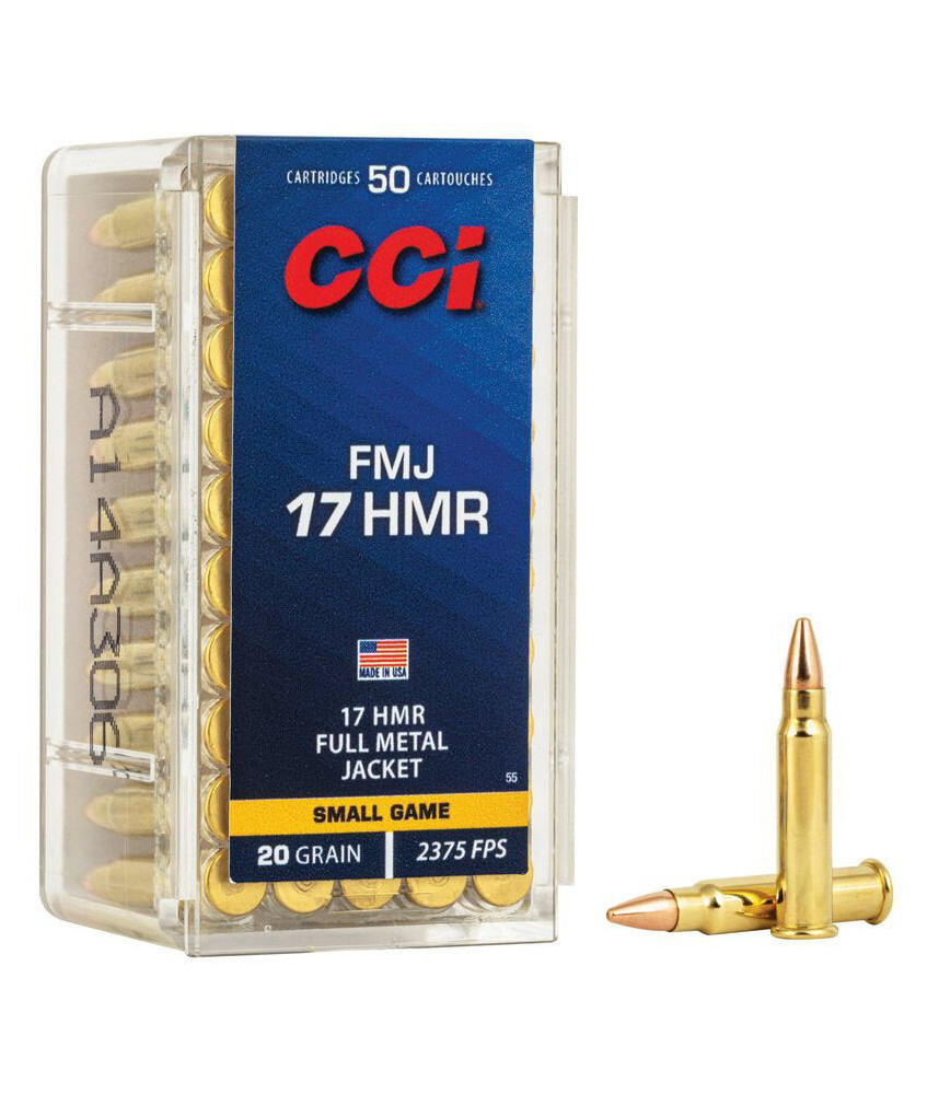 Munición metálica CCI - 17 HMR - 20 grains - FMJ