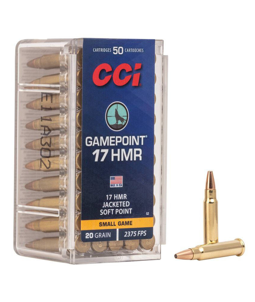 Munición metálica CCI Gamepoint - 17 HMR - 20 grains - JSP